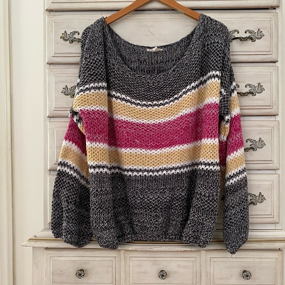 Vici Sweaters - Slouchy Colorblock Knit Sweater